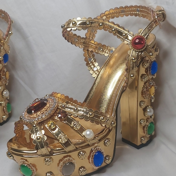 Gem studded platform Shoe UK 35 - Picture 2 of 2